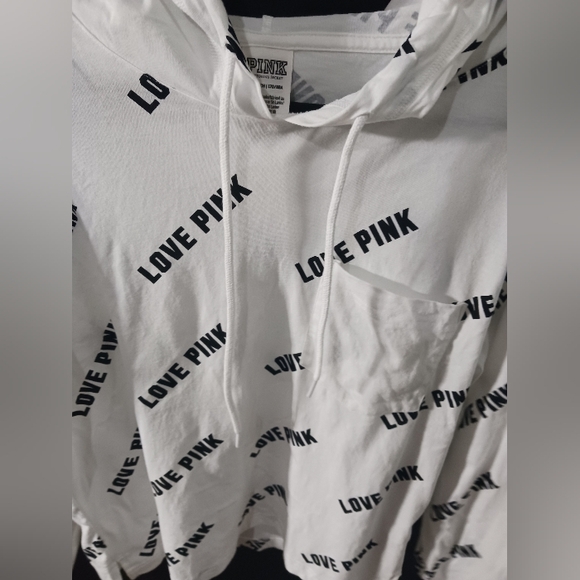 PINK Victoria's Secret LOVE PINK Graphic letters long sleeve hoodie shirt - Picture 5 of 11